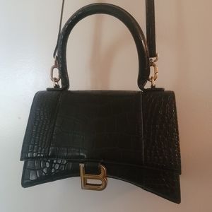 Balenciaga Hourglass Croc Crossbody Bag